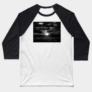 Here Comes The Sun - Black And White Baseball T-Shirt
